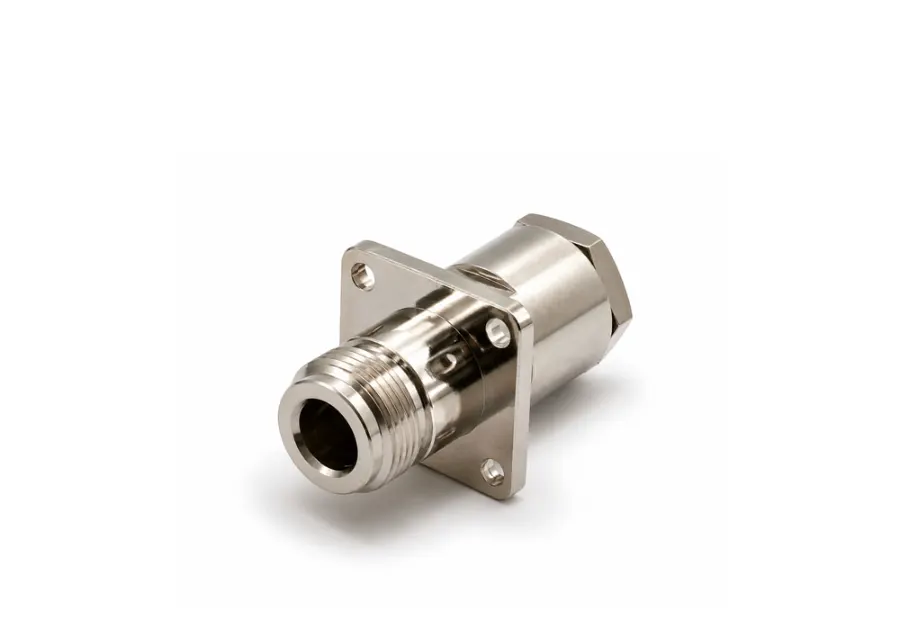 N FEMALE CLAMP TYPE 25MM SQUARE PANEL LMR - 400